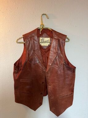 Brown Leather Western Vest by Bowman’s